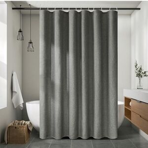 Elegant Gray Waterproof Shower Curtain - 72" X 72" With Hooks